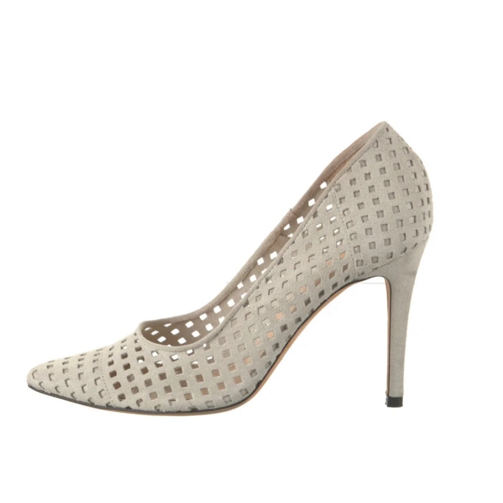 IRO LARSON PERFORATED SUEDE POINTED PUMPS IN ECRU Size 36 - Picture 3 of 11